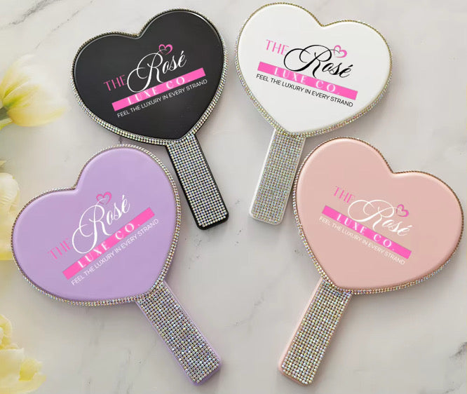 Rosé Bling Heart Mirror