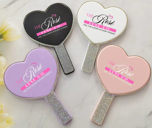Rosé Bling Heart Mirror